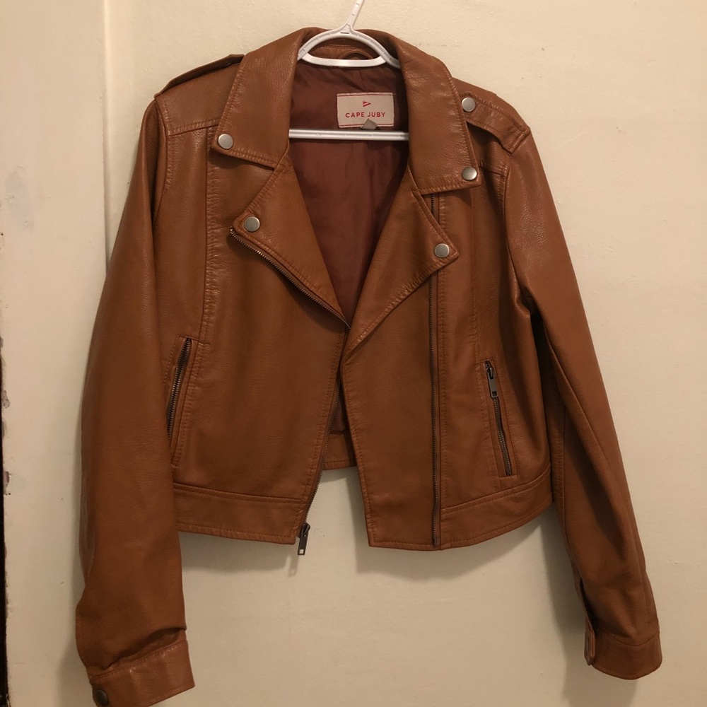 Brown faux leather jacket